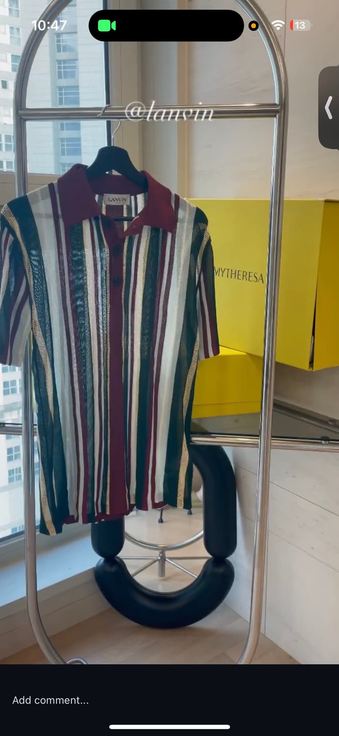 LANVIN 스트라이프 폴로 셔츠 M 상품이미지2