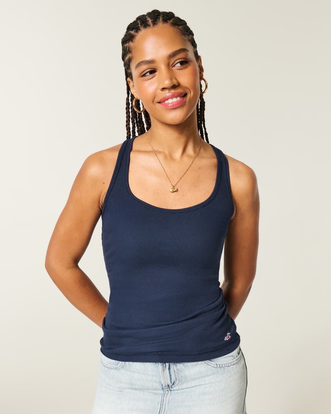 [XS] 홀리스터 로고 레이서백 탱크탑 새상품 상품이미지3