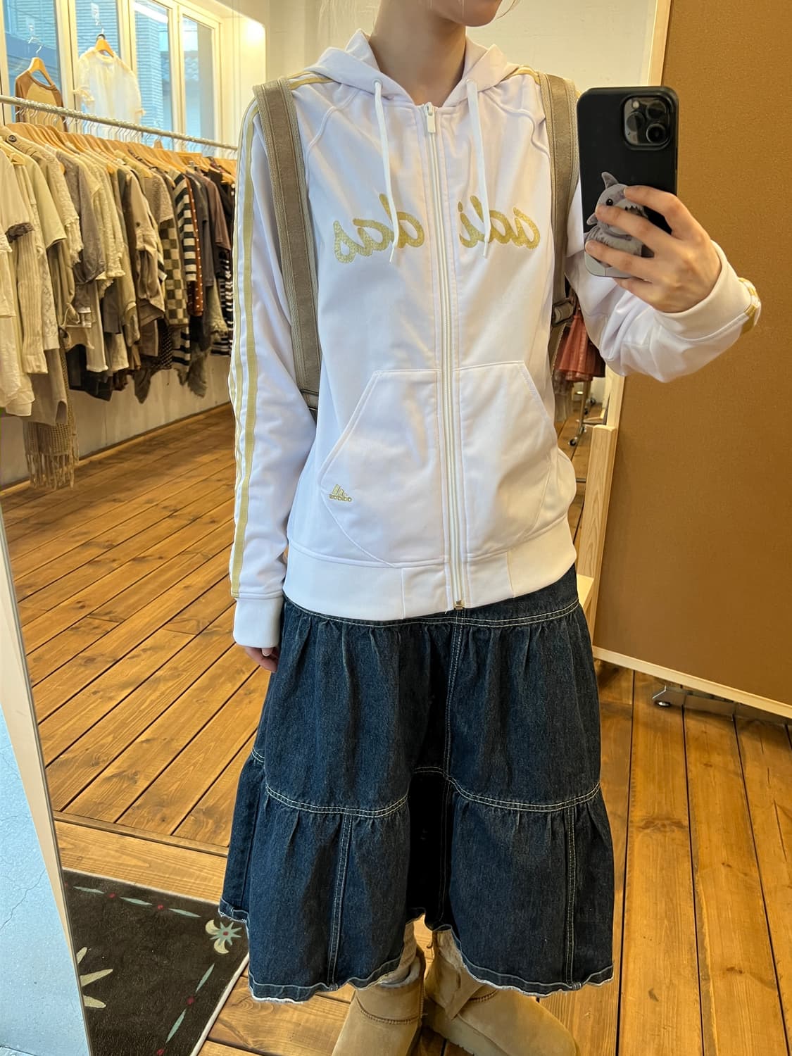 아디다스 화이트 골드 후드 져지  상품이미지6