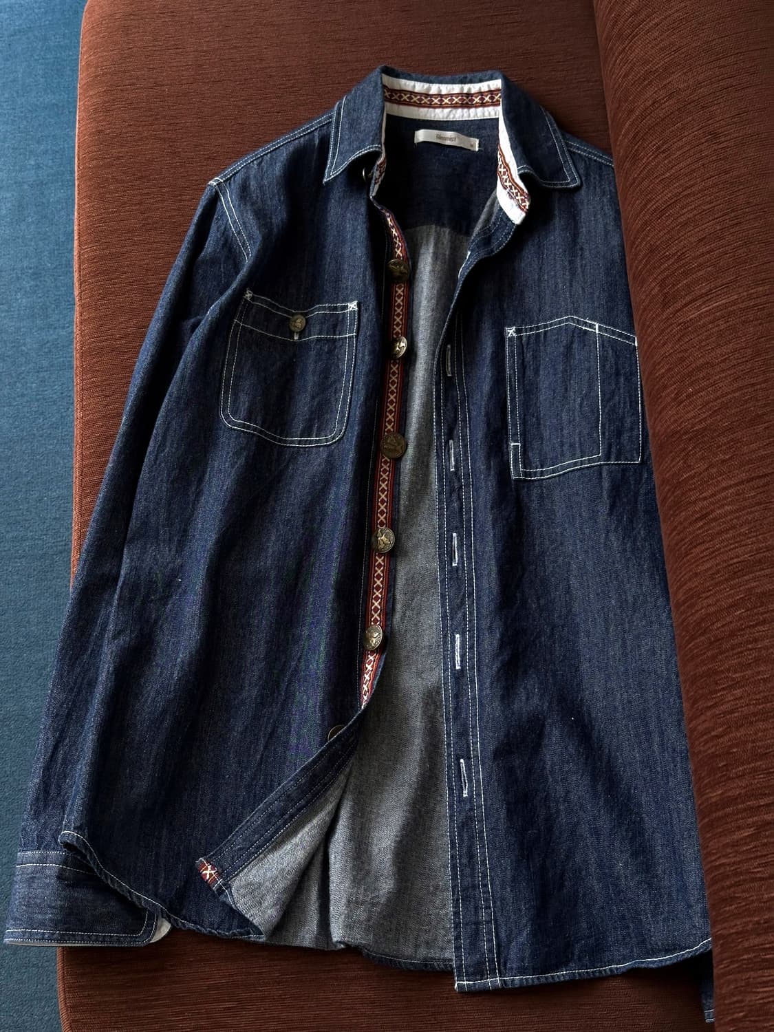 Cotton denim work design shirt 상품이미지6