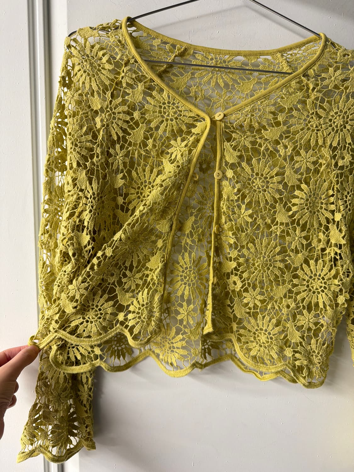 일본빈티지 플로럴 크로셰 가디건 상품이미지6