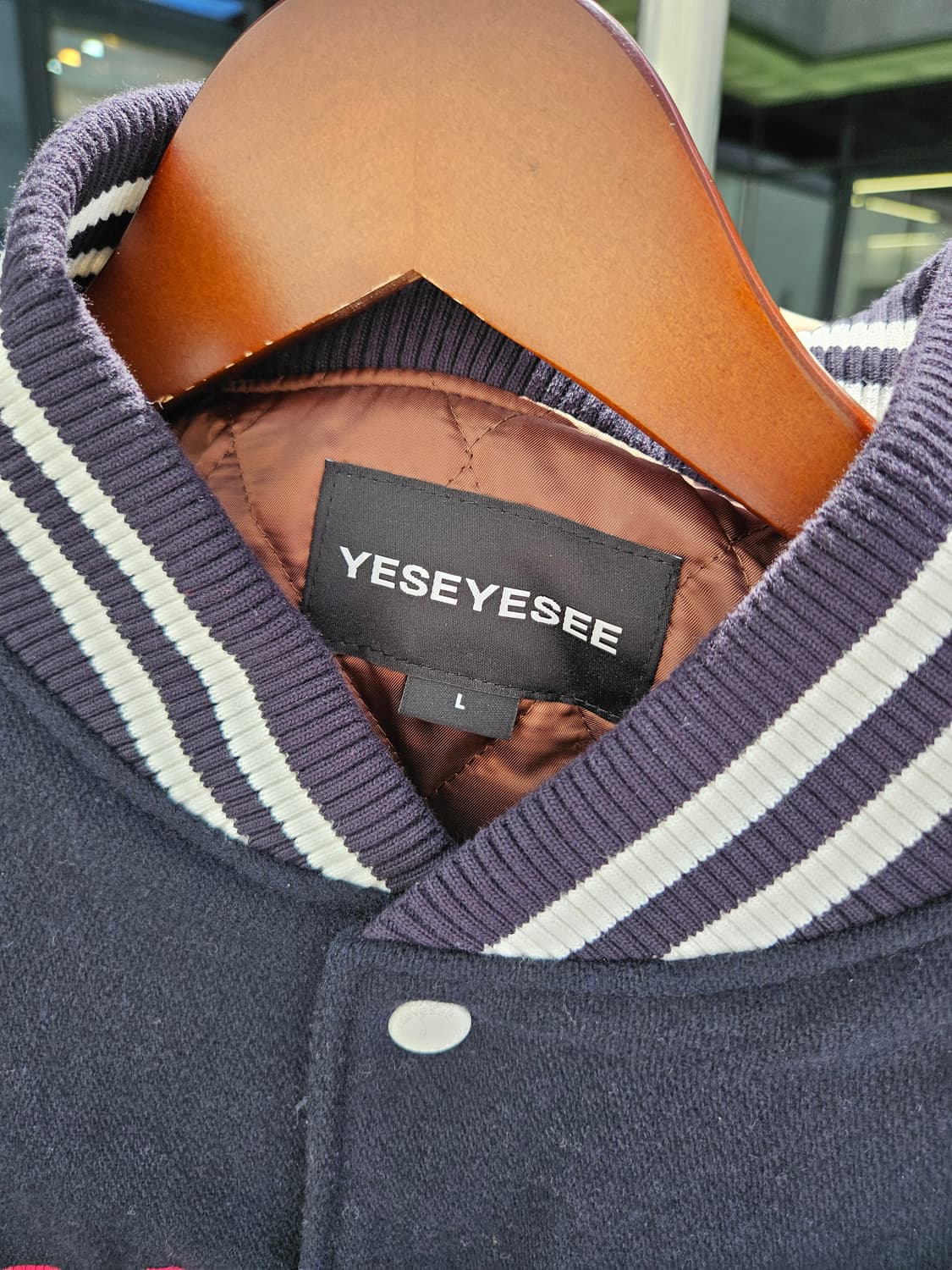 예스아이씨 레더 울 바시티 자켓 상품이미지8