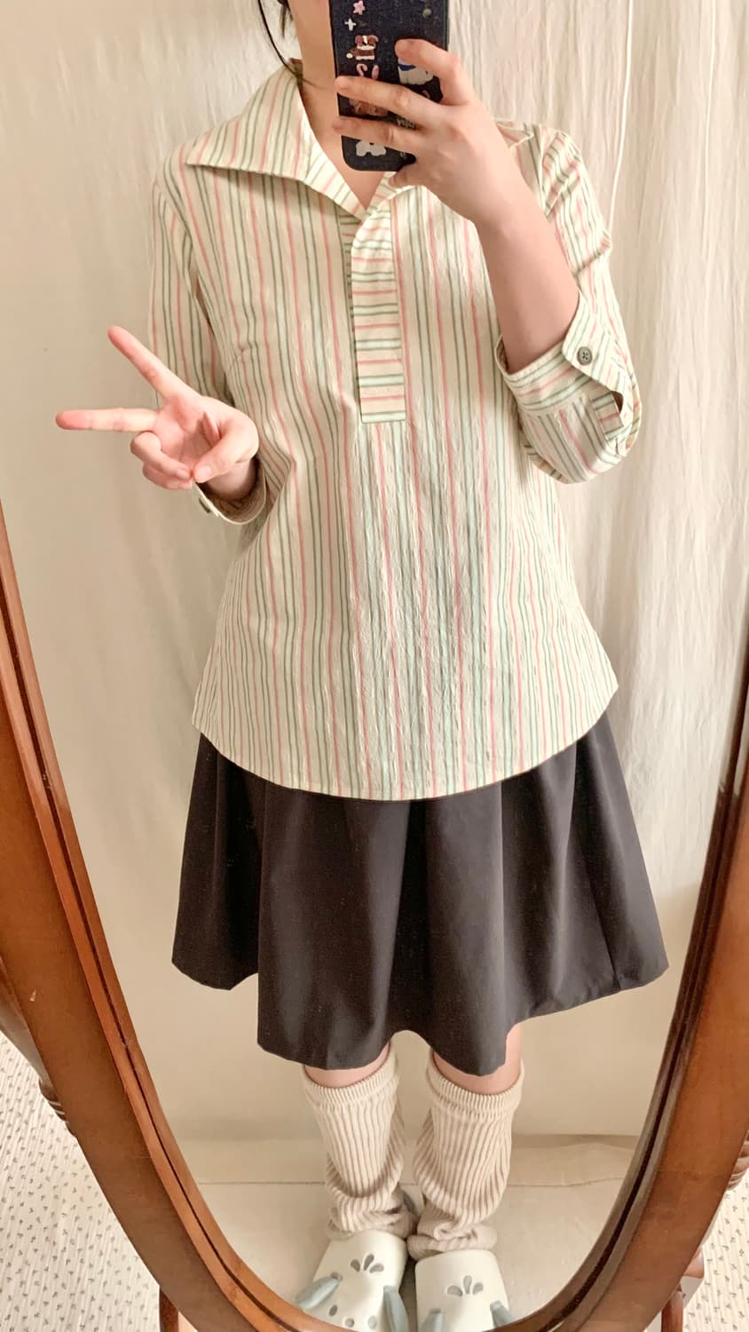 링클 스트라이프 셔츠 상품이미지3