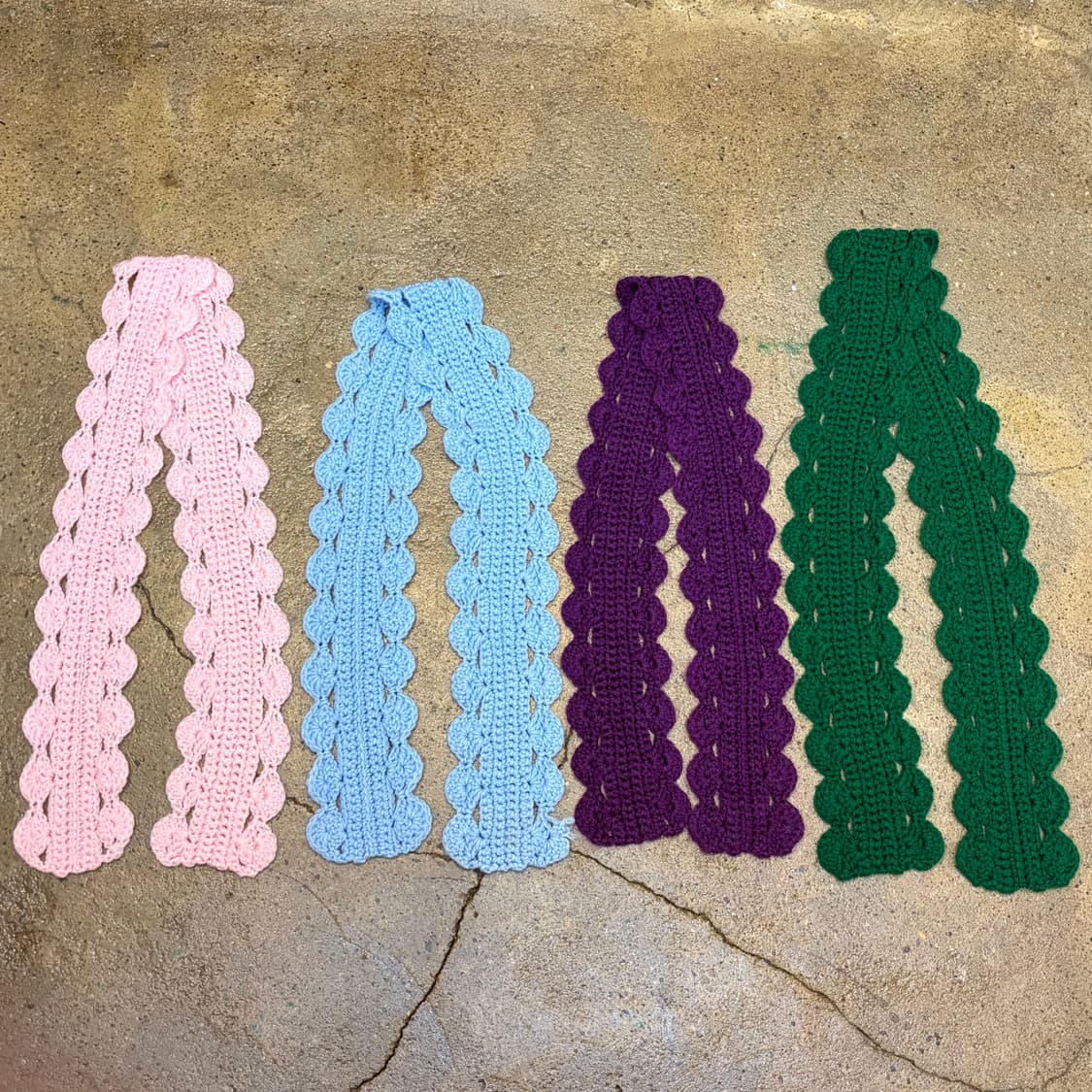 레어 90s 미국 빈티지 니트 핸드메이드 머플러 목도리 상품이미지1