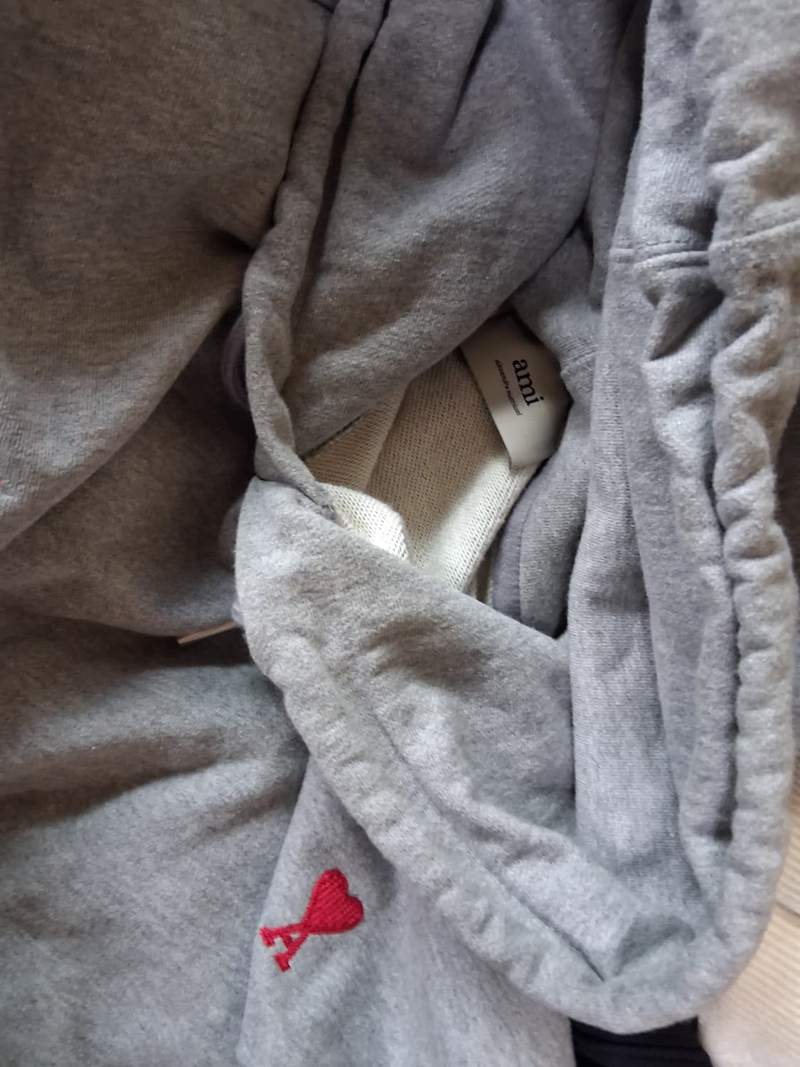 아미 후드티 XL 그레이 네이비 상품이미지3