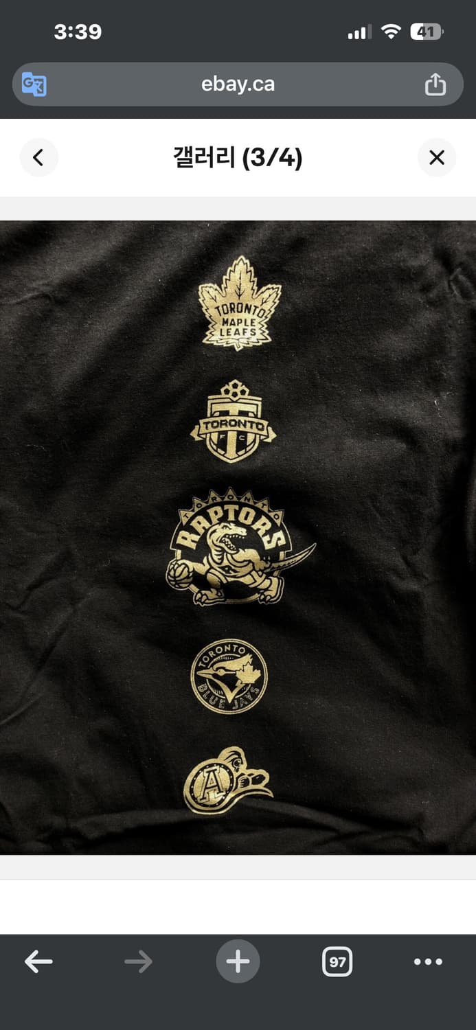 NBA 토론토 랩터스 X 드레이크 머천 굿즈 긴팔 XL 상품이미지3