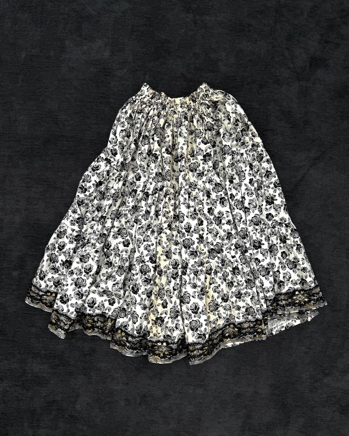 빈티지 플로럴 개더 스커트 상품이미지1