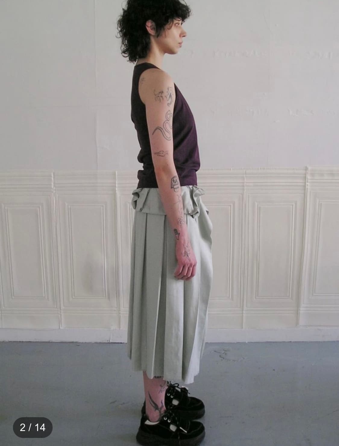 2025 Offbeat pleats skirt - mint 2size 상품이미지2
