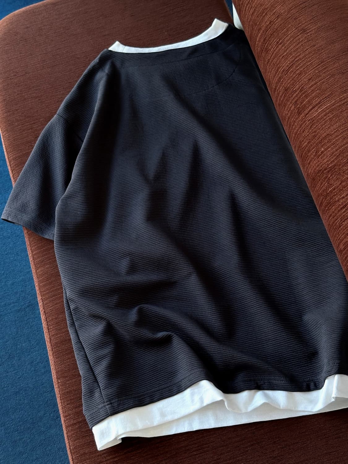 Fake layered neck H/S top 상품이미지6