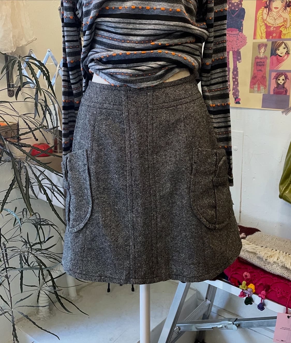 울 포켓 미니스커트 [무배] 상품이미지2