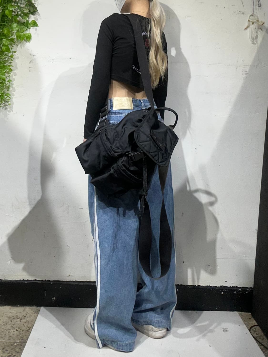 90s CK 캘빈 클라인 블랙 복조리 미니 백팩 가방 상품이미지1