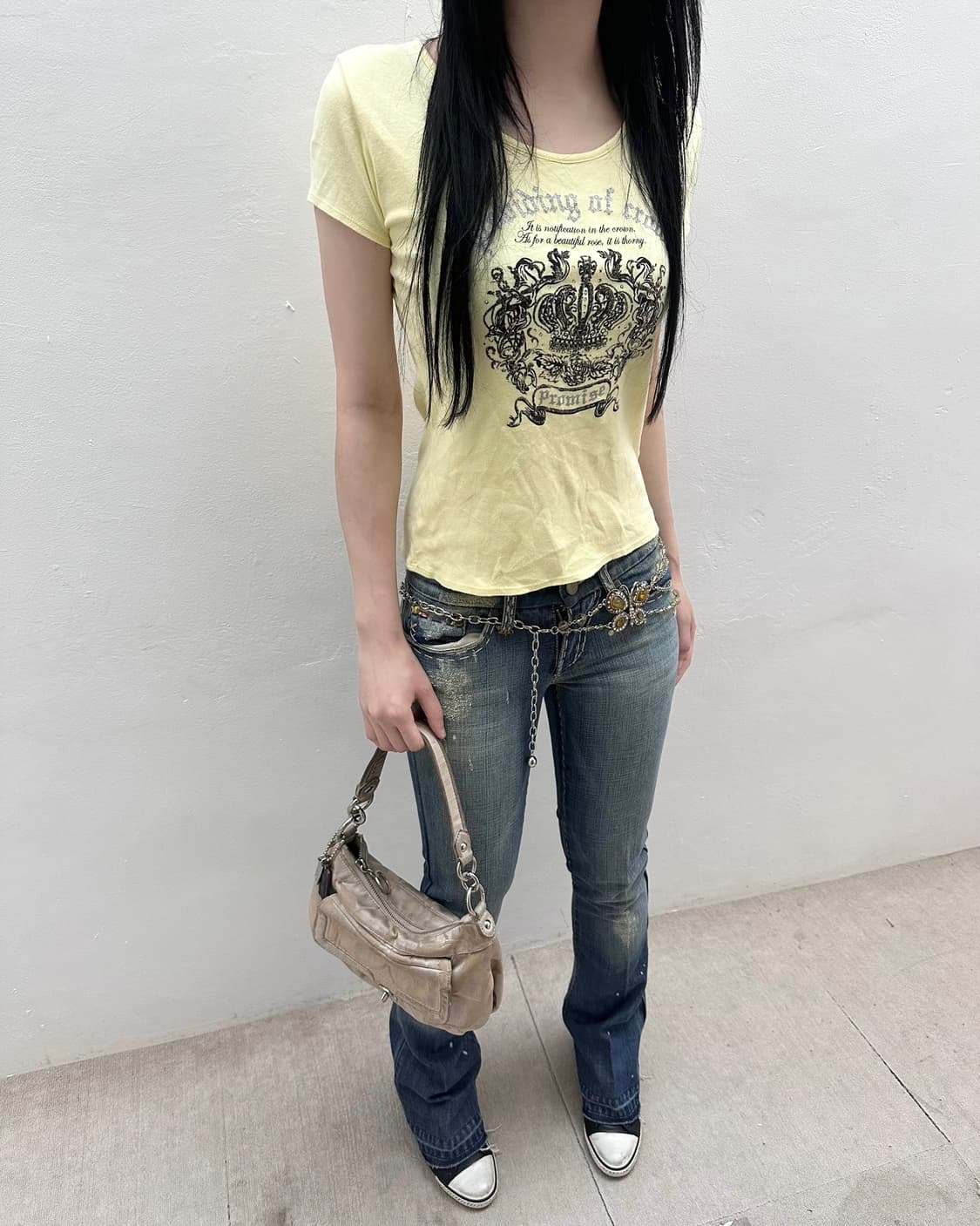 Pastel yellow cubic printing short sleev 상품이미지2