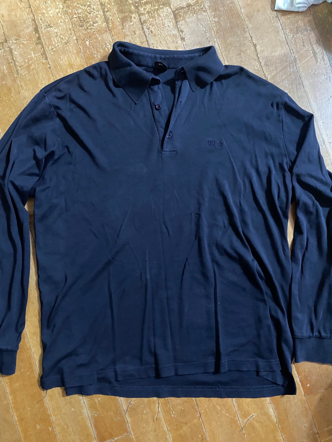 Hugo Boss 남성 신축성 좋은 긴팔 폴로 셔츠  2XL 상품이미지1