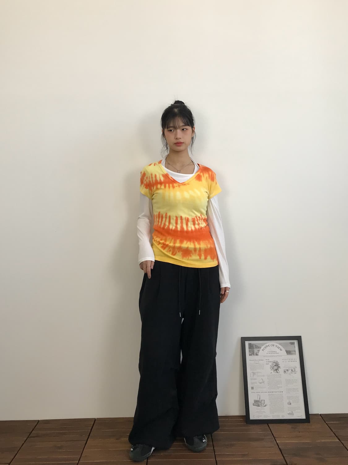 Route 66 Tie Dye V Neck T Shirt 상품이미지1