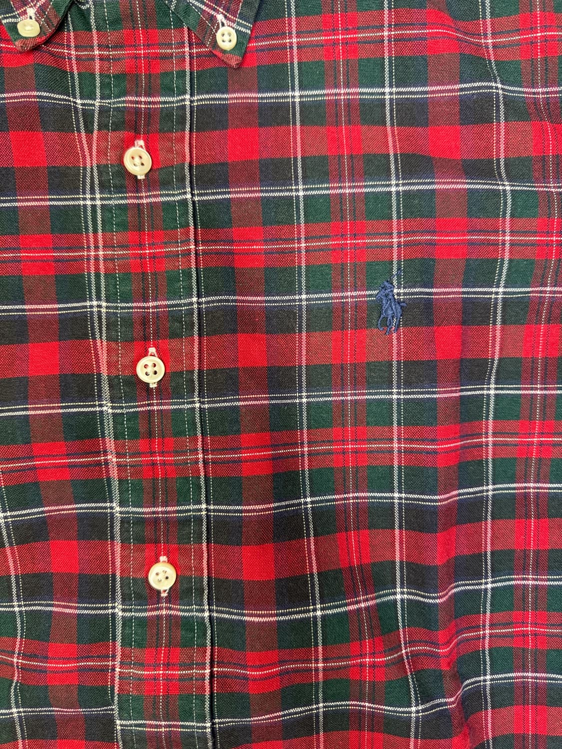 빈티지 폴로 랄프로렌 타탄체크셔츠 레드 S 상품이미지2