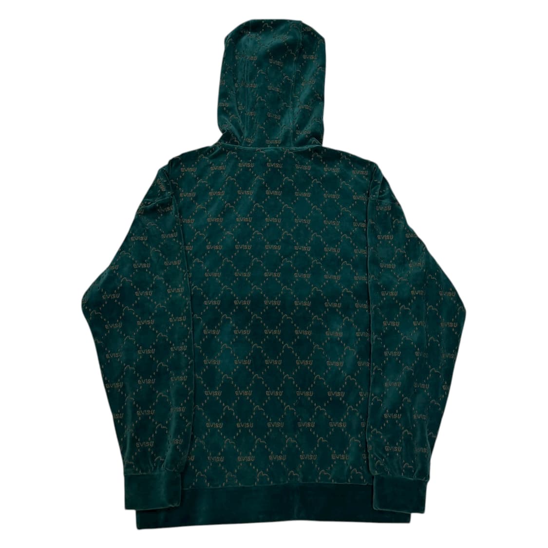 에비수 벨벳 모노그램 자수 후드티 그린 L 상품이미지3