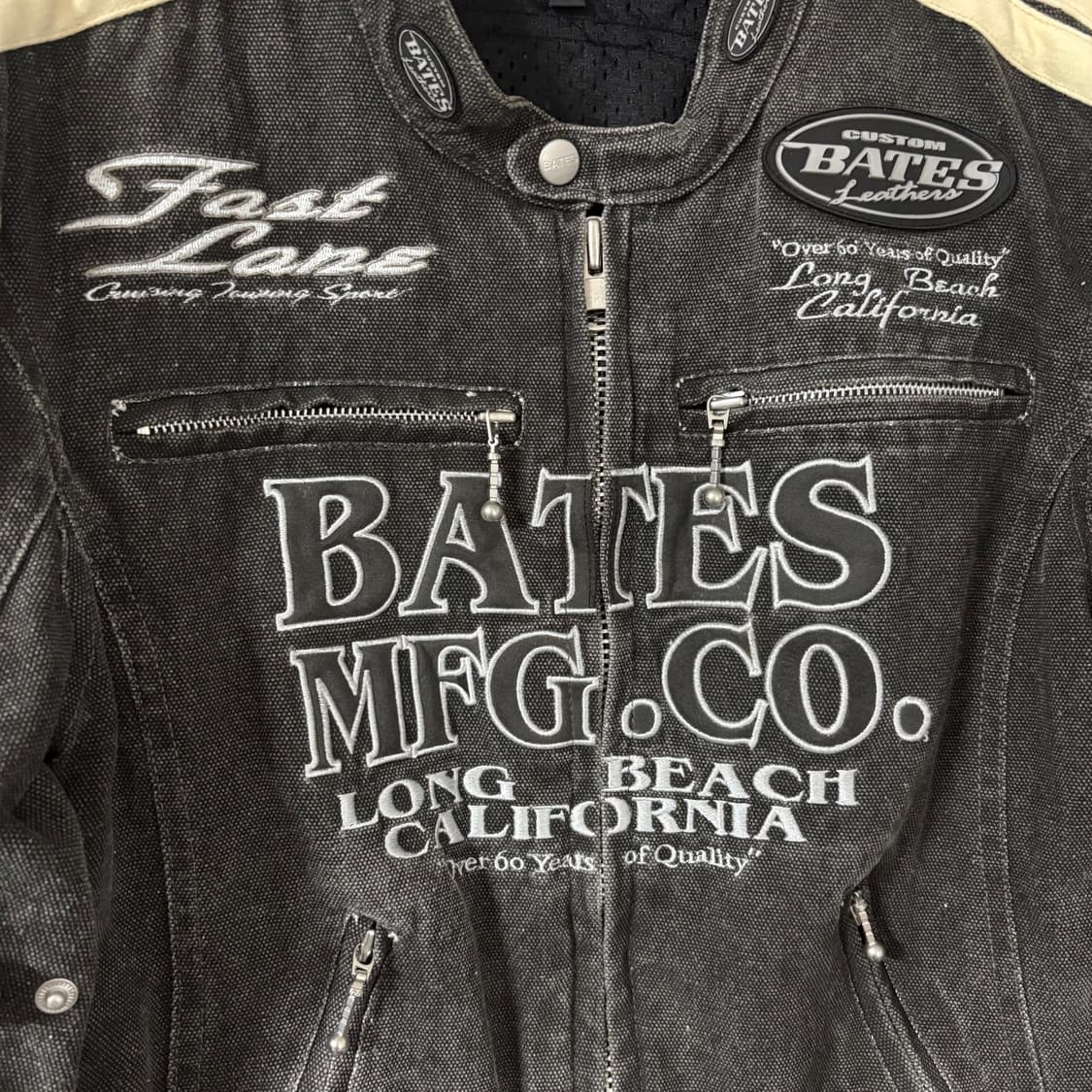 bates leathers 베이츠 흑청 데님 바이커 자켓 L 상품이미지3