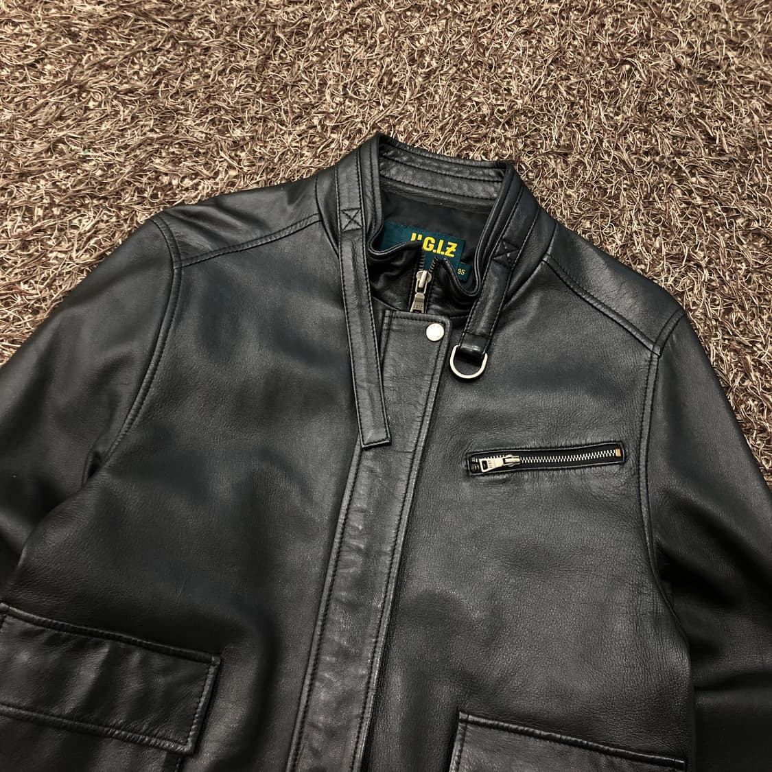 UGIZ 양가죽 멀티포켓 레더 가죽 블루종 자켓 상품이미지2