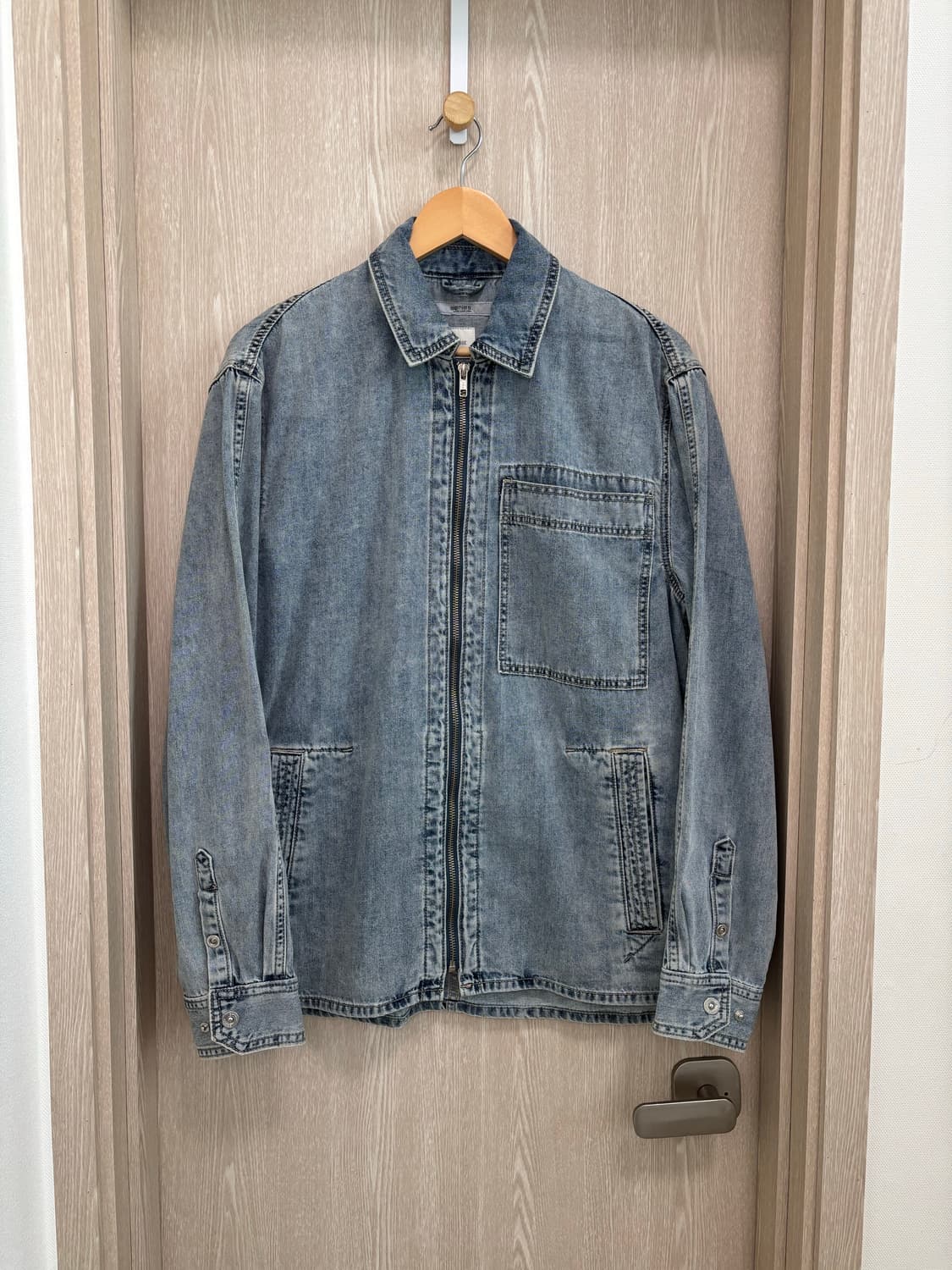 24SS)시리즈 루즈핏 데님 집업 아우터형 셔츠자켓/100/라이트블루 상품이미지1