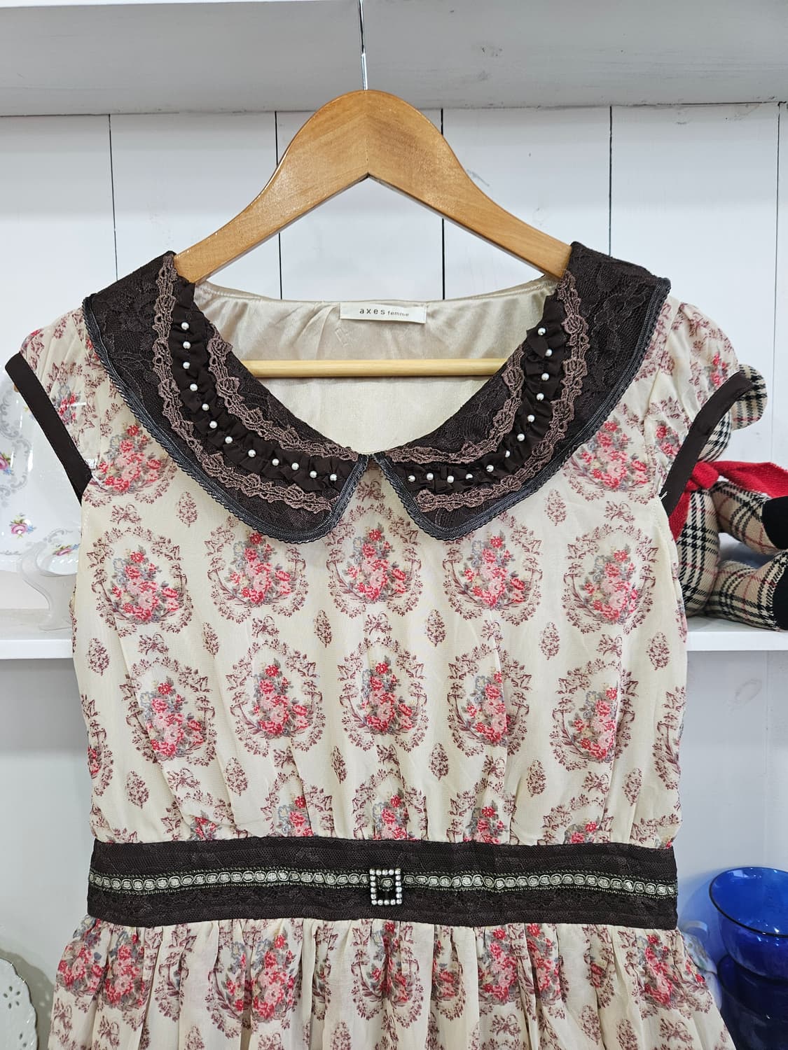Axes Femme(엑시즈팜) 초코로즈 프레임 원피스 상품이미지3