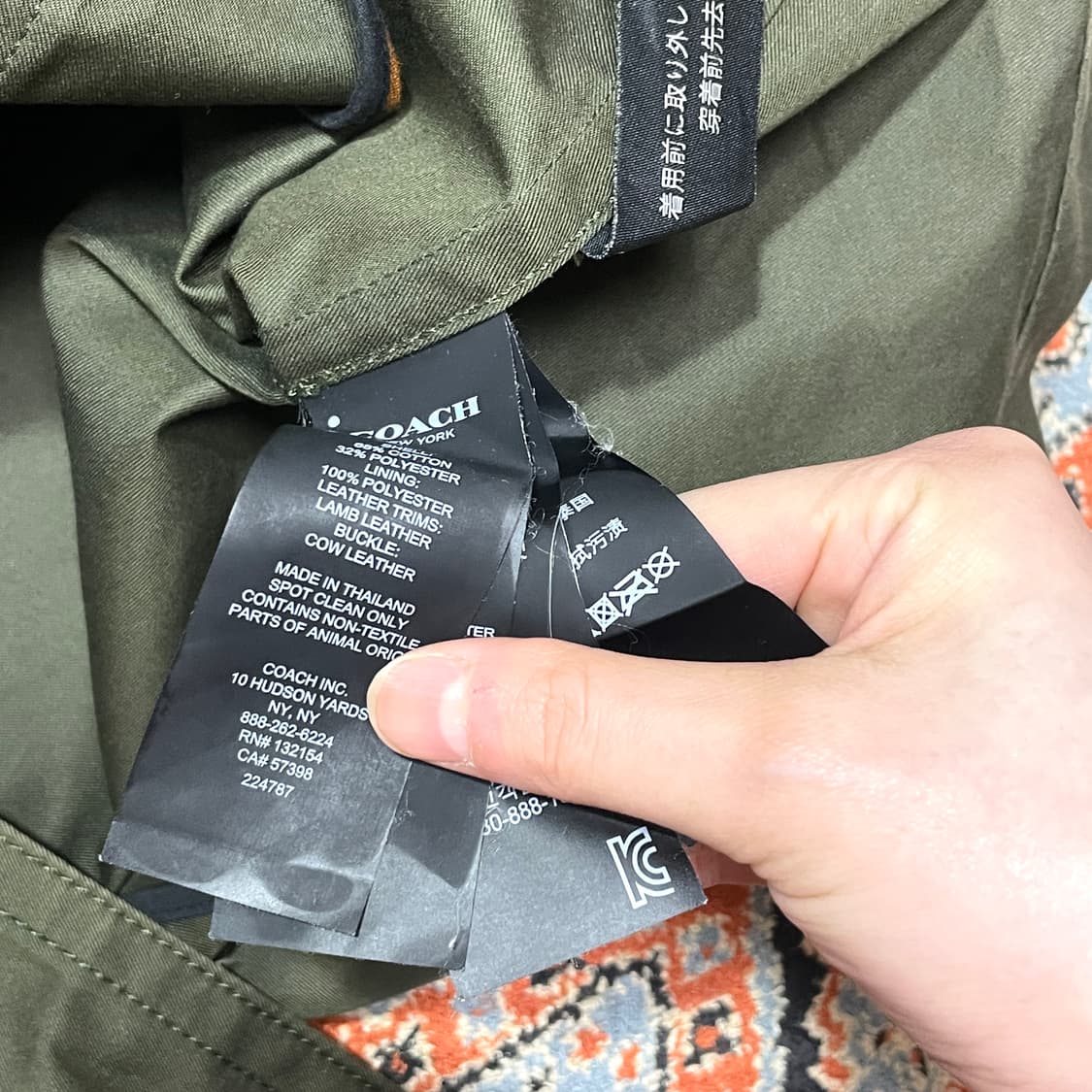 코치 카키 더블 트렌치코트 남성S 상품이미지8