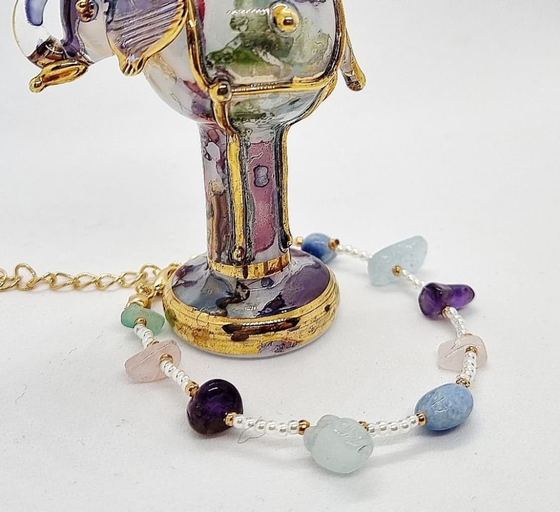 새제품. 핸드메이드 ) 천연석믹스 faux pearls Bracelet 상품이미지6