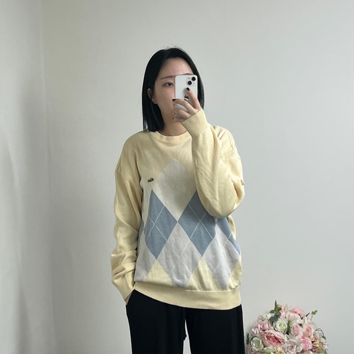 라코스테 아가일 니트 (남녀공용 상품이미지1