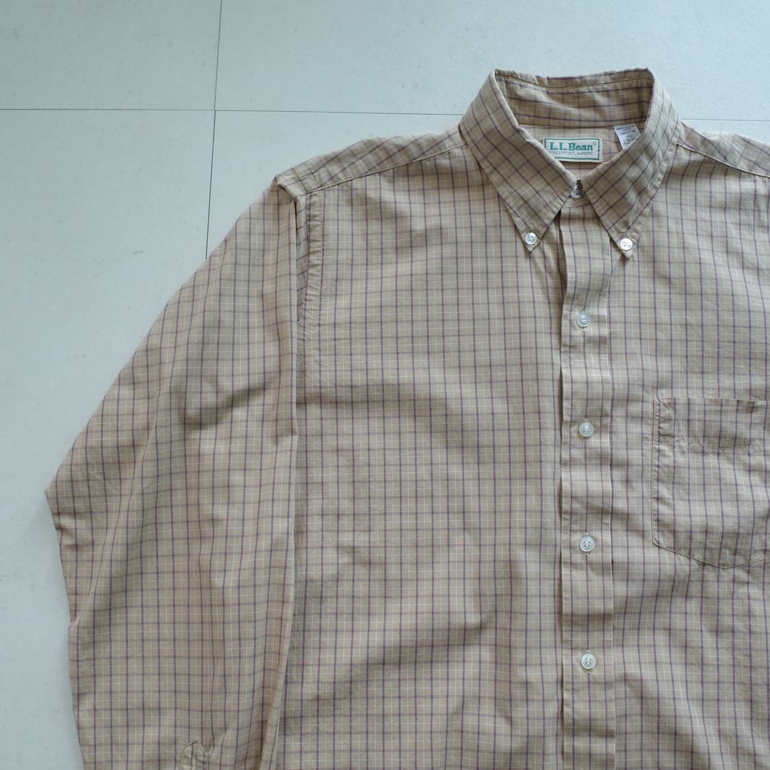 90s 엘엘빈 빈티지 MADE IN USA 체크 셔츠 커스텀핏 L 상품이미지2