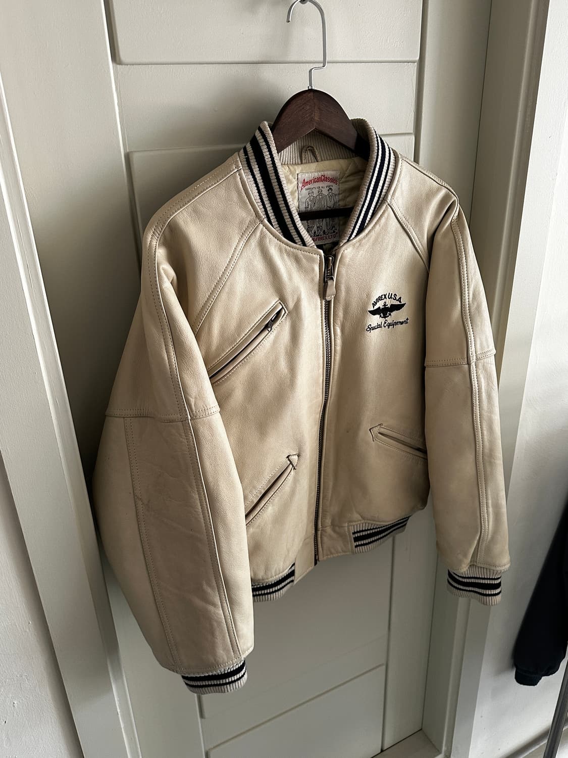 00‘s Avirex 아비렉스 레더 바시티 자켓  상품이미지4