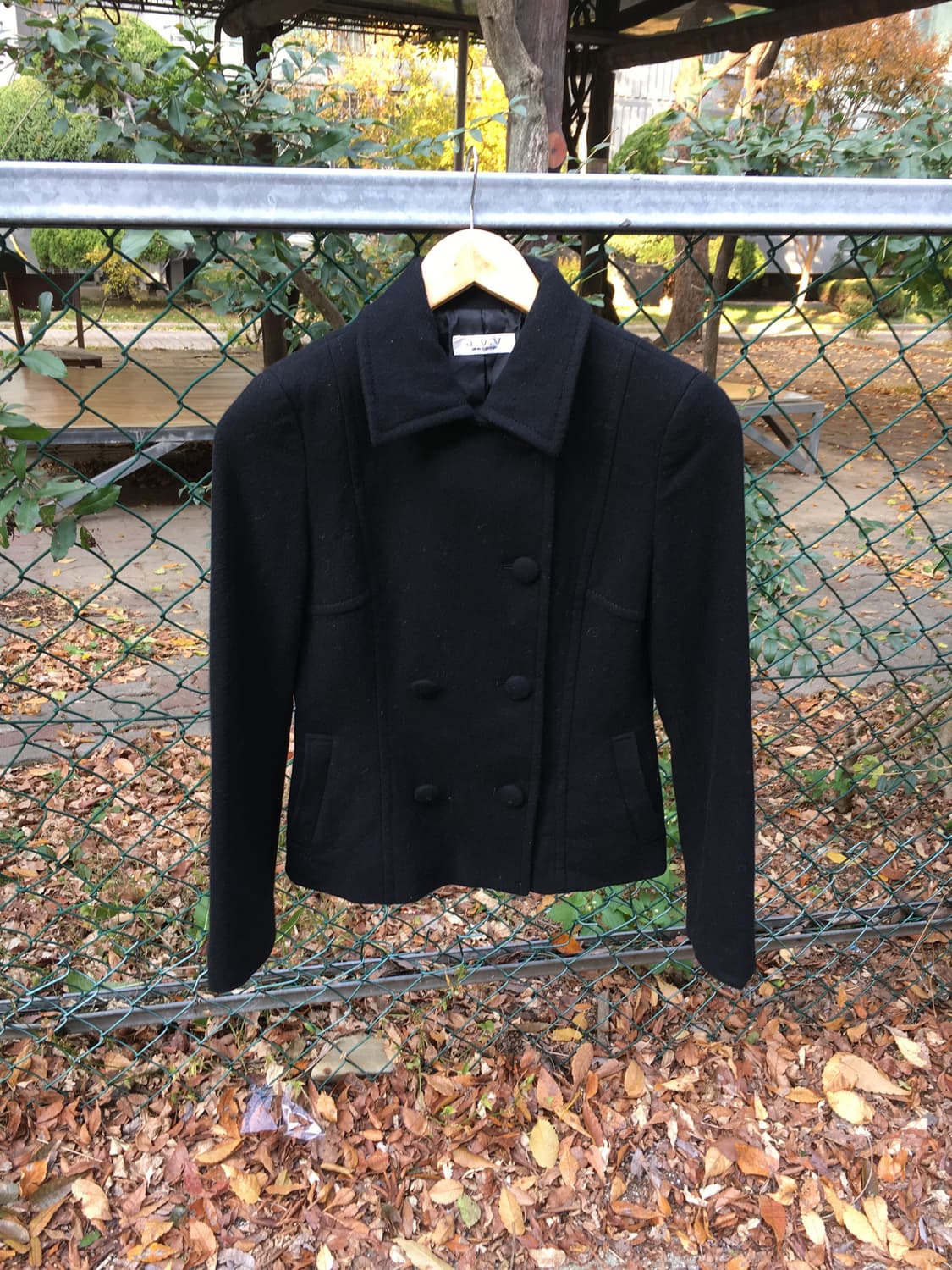 블랙 울 숏 코트 상품이미지1