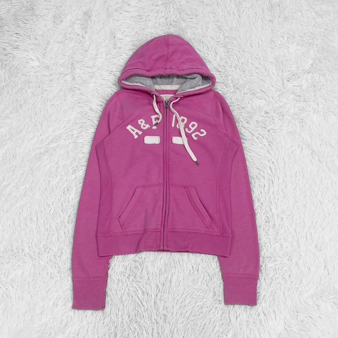아베크롬비 아치 로고 후드집업 핑크 상품이미지2
