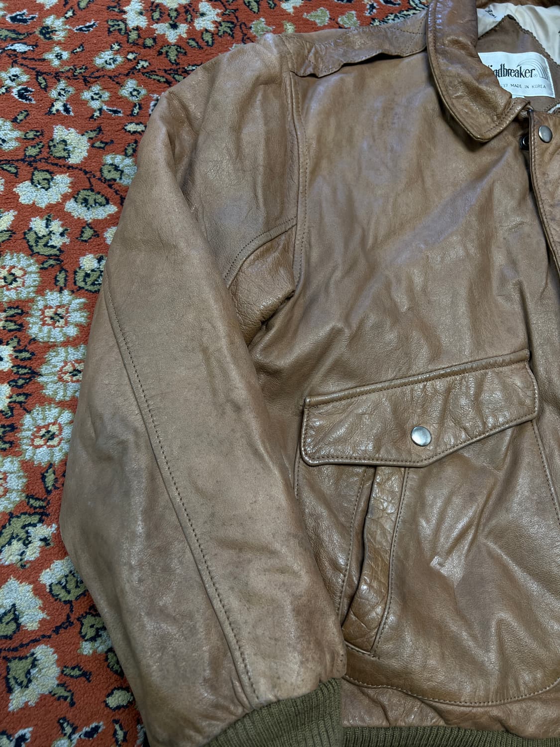 [L] Windbreaker 빈티지 리얼레더 A2 플라이트 자켓 브라운 상품이미지8