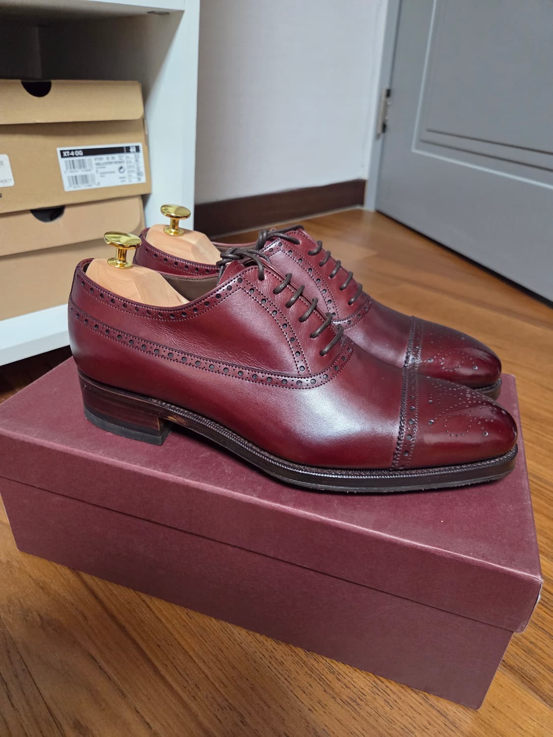 Carmina 버건디 남성 윙팁 구두 상품이미지3