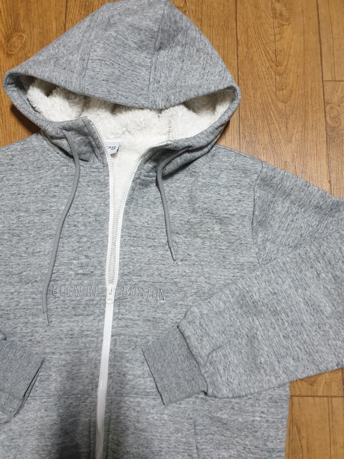 1185 폴햄 안감 양털 후드집업 95 사이즈입니다 상품이미지3