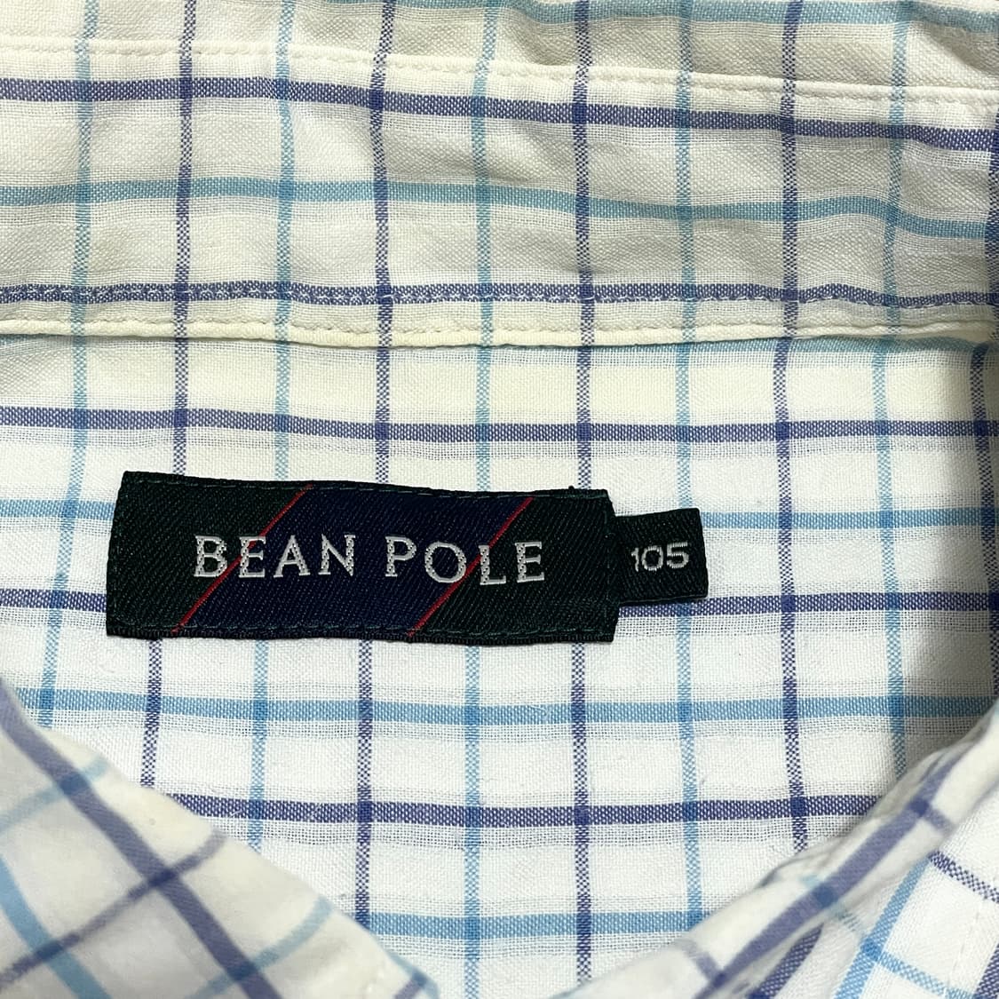 빈폴  블루 깅엄체크 반팔셔츠  남성105 상품이미지8