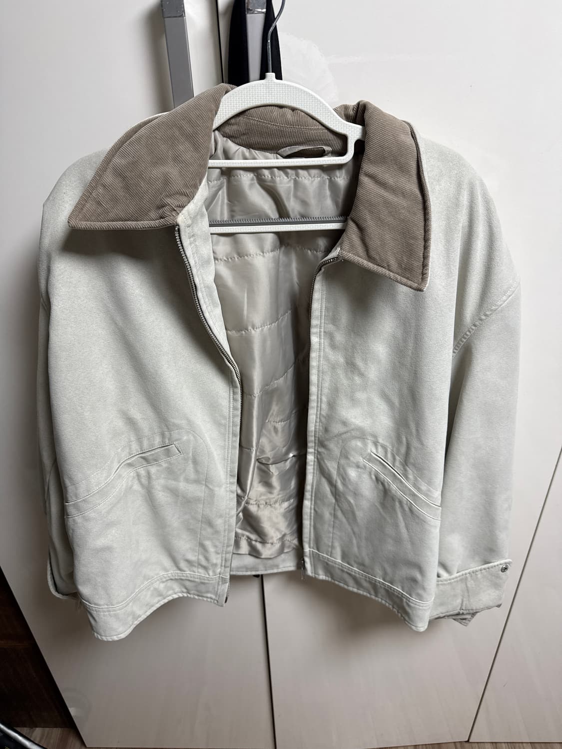 에잇세컨즈 아이보리 코듀로이 숏 자켓 L 상품이미지1