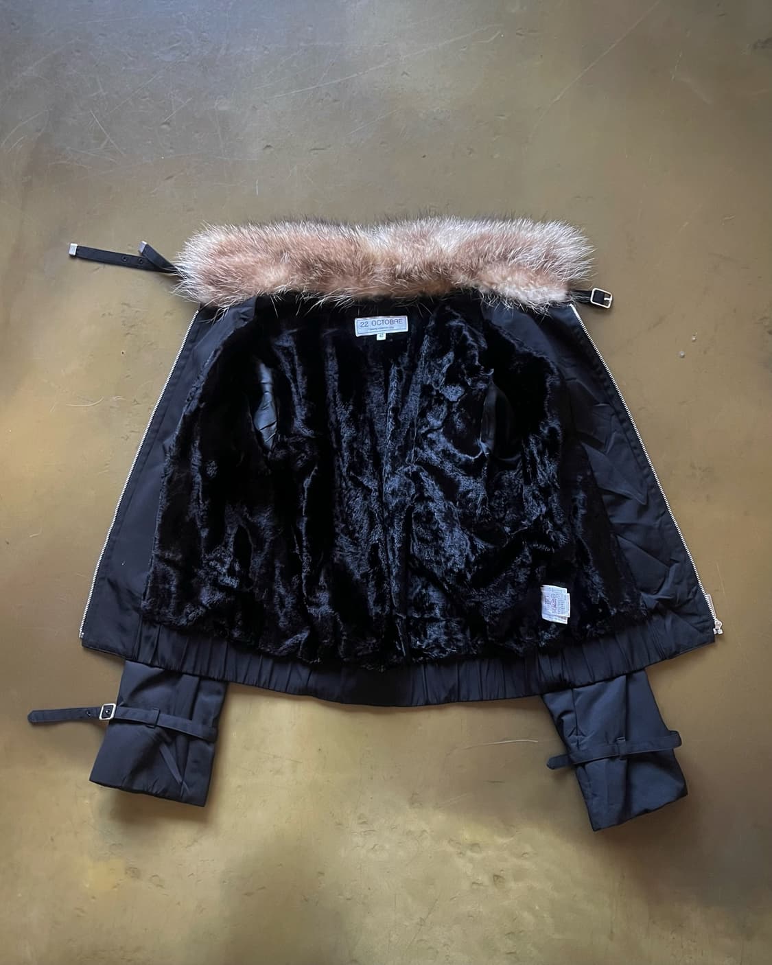 22 OCTOBRE Paris Fur Trim Bondage Bomber 상품이미지7