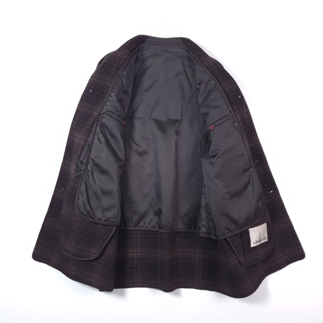 런던포그 빈티지 울 체크 코트 L 상품이미지5