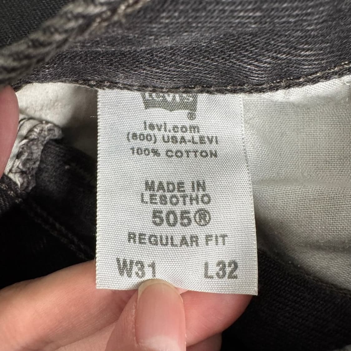 LEVI'S 505 블랙 데님 팬츠 W31 L32 상품이미지5