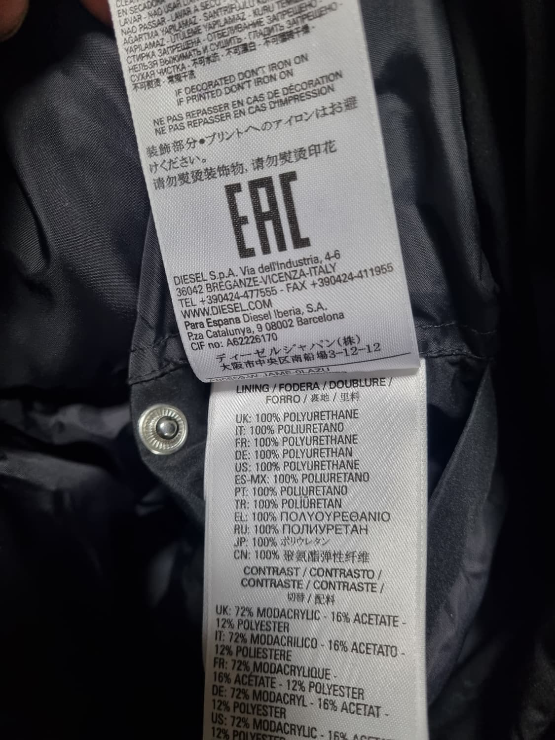 디젤 남성 블루종 패딩자켓  상품이미지5