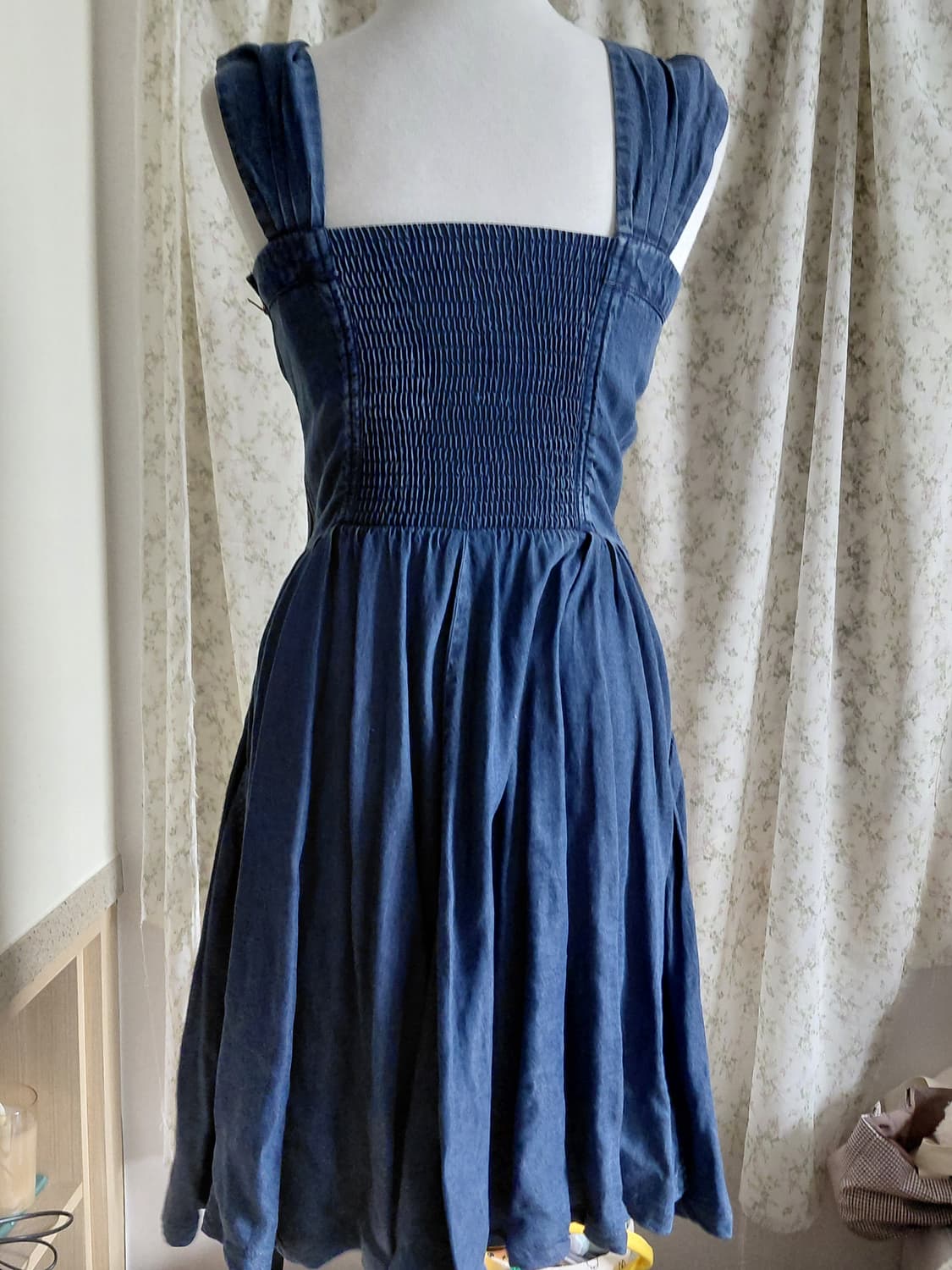 [빈티지] 리바이스 청 데님 스퀘어넥 플레어 원피스 xs 단종 상품이미지3