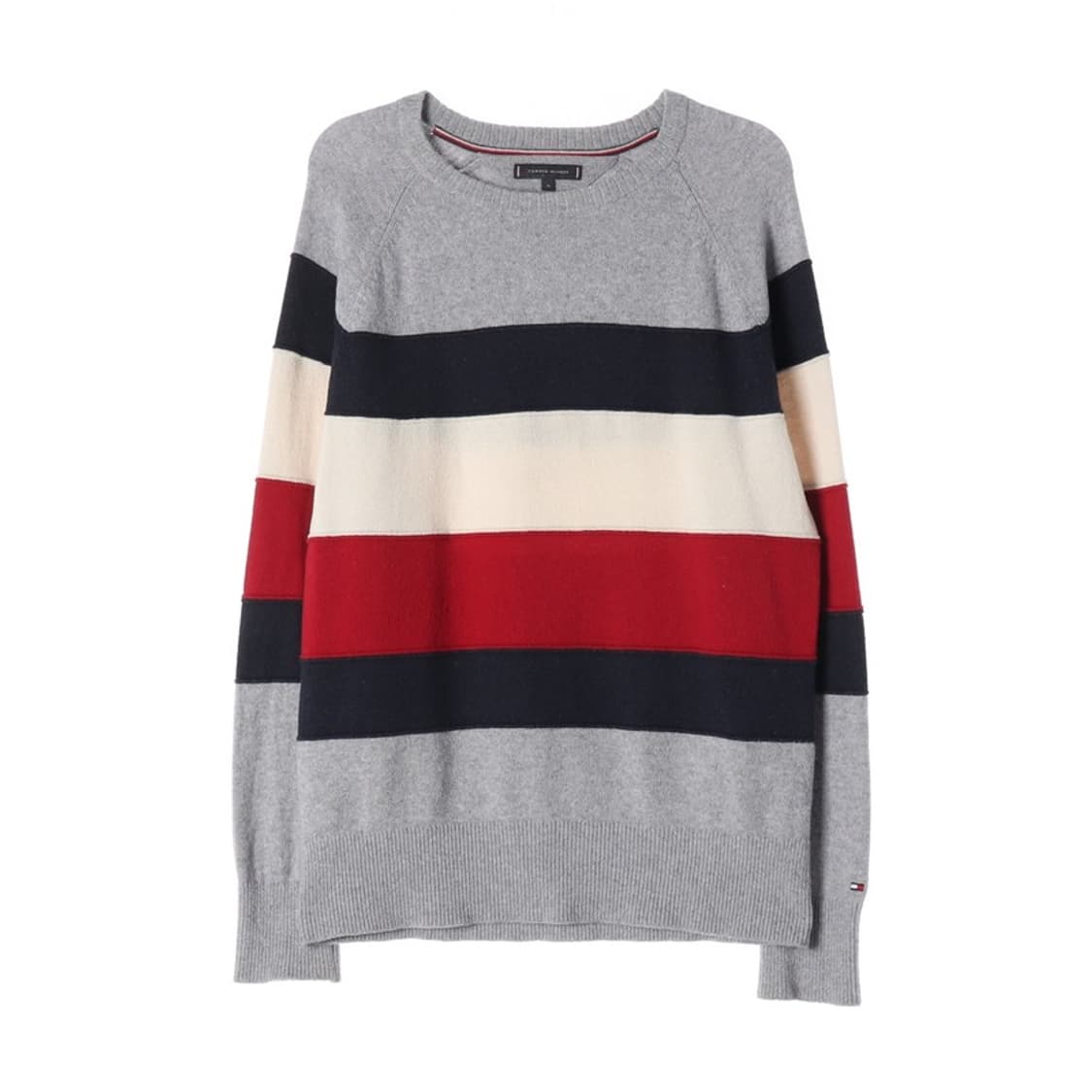 타미힐피거 시그니처 배색 라운드 니트 XL 상품이미지1