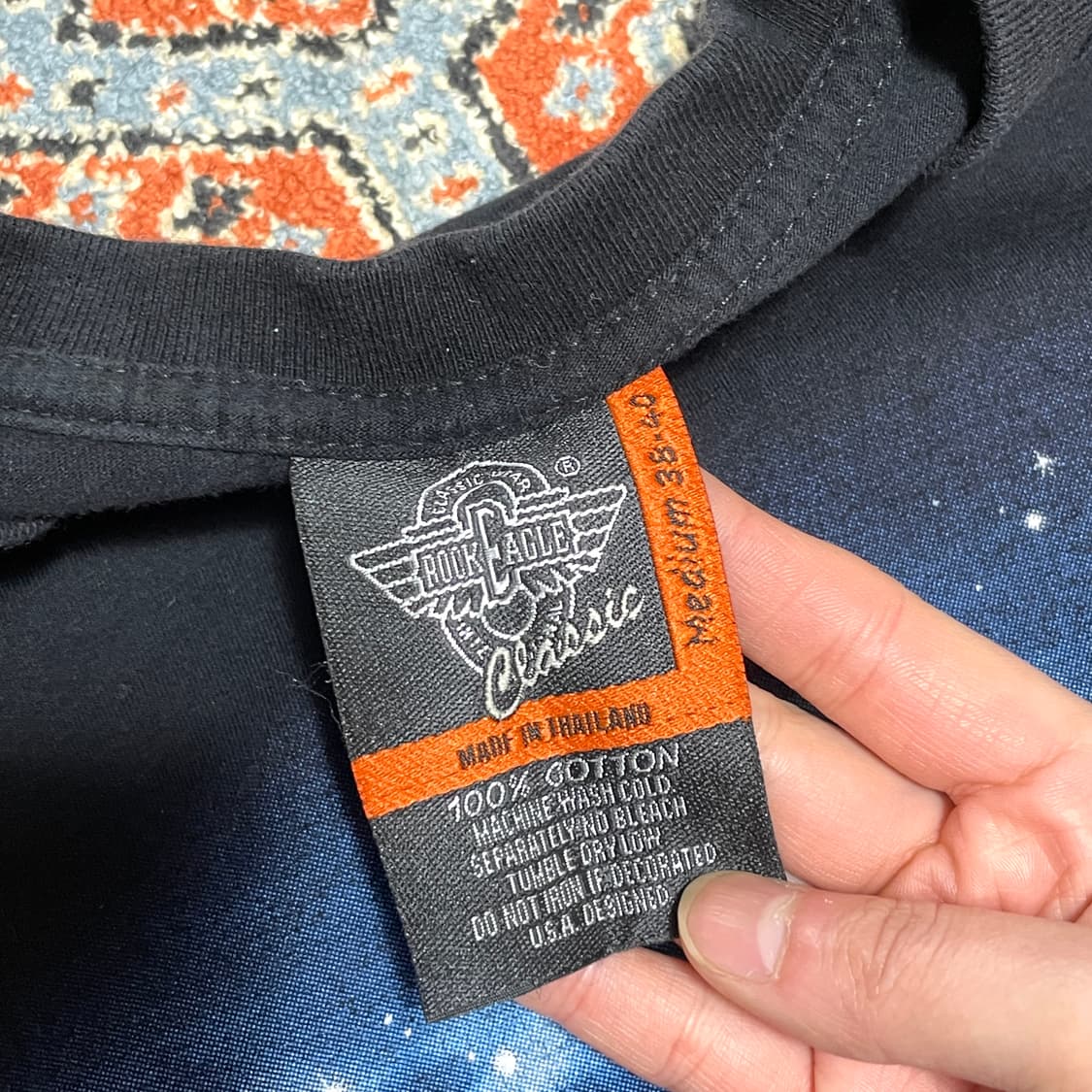 락이글 울프 프린팅 블랙 긴팔 티셔츠 여성M 상품이미지3