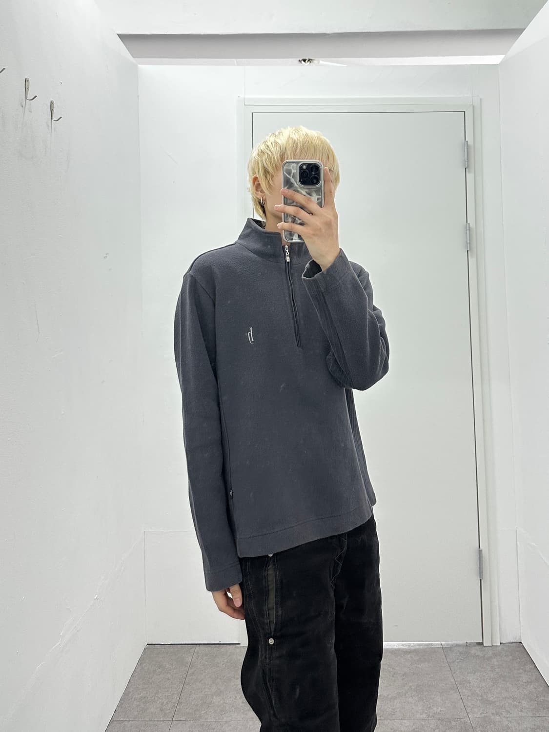 Dj honda charcoal cotton half zip up 상품이미지4