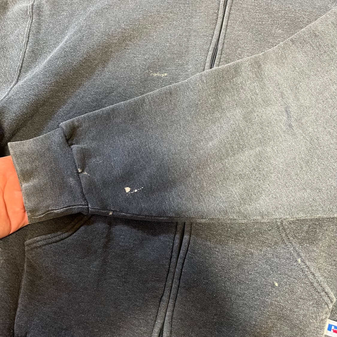 [L] 90s 빈티지 러셀 후드집업 다크 그레이 상품이미지5