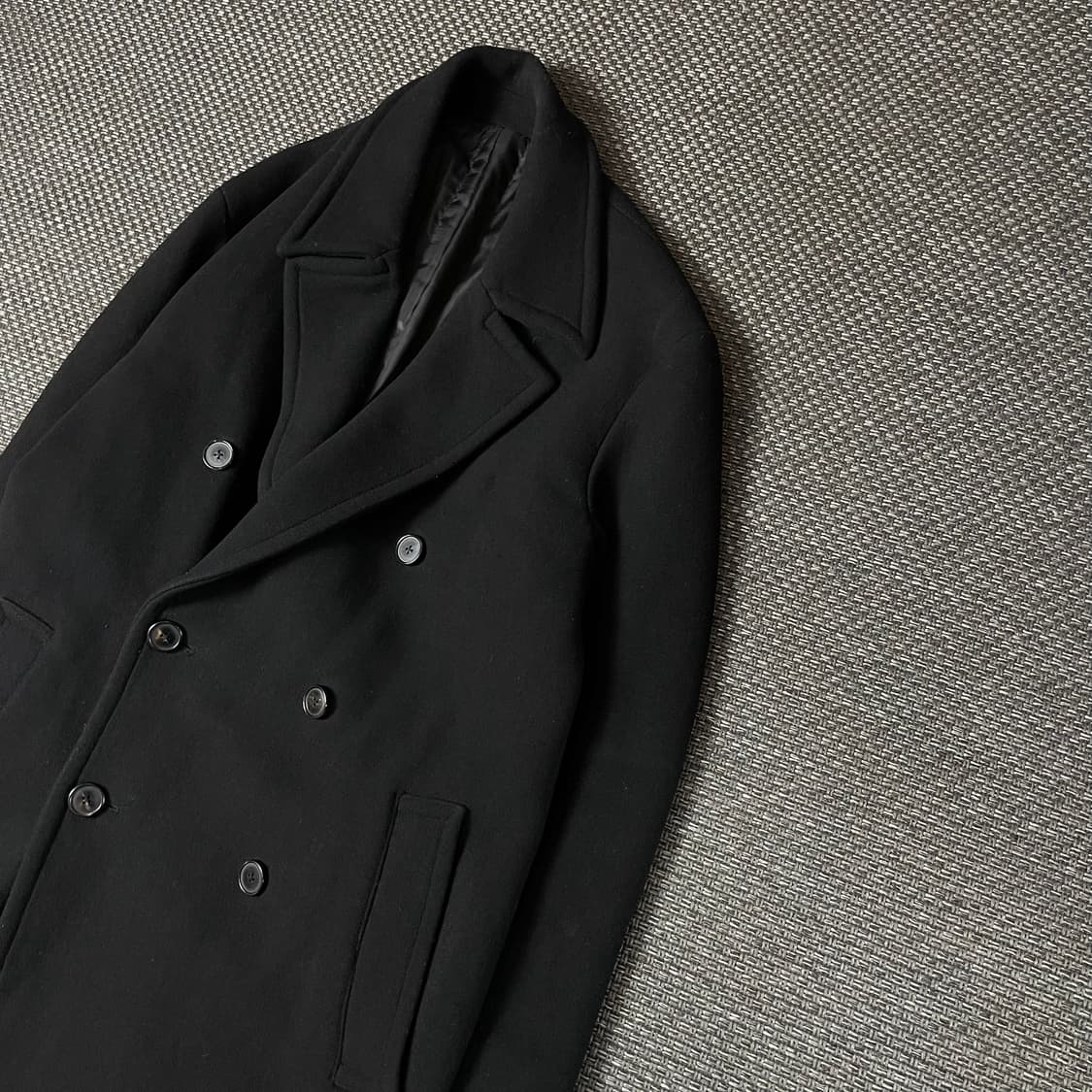 PLAC 블랙 더블 롱 코트 상품이미지4