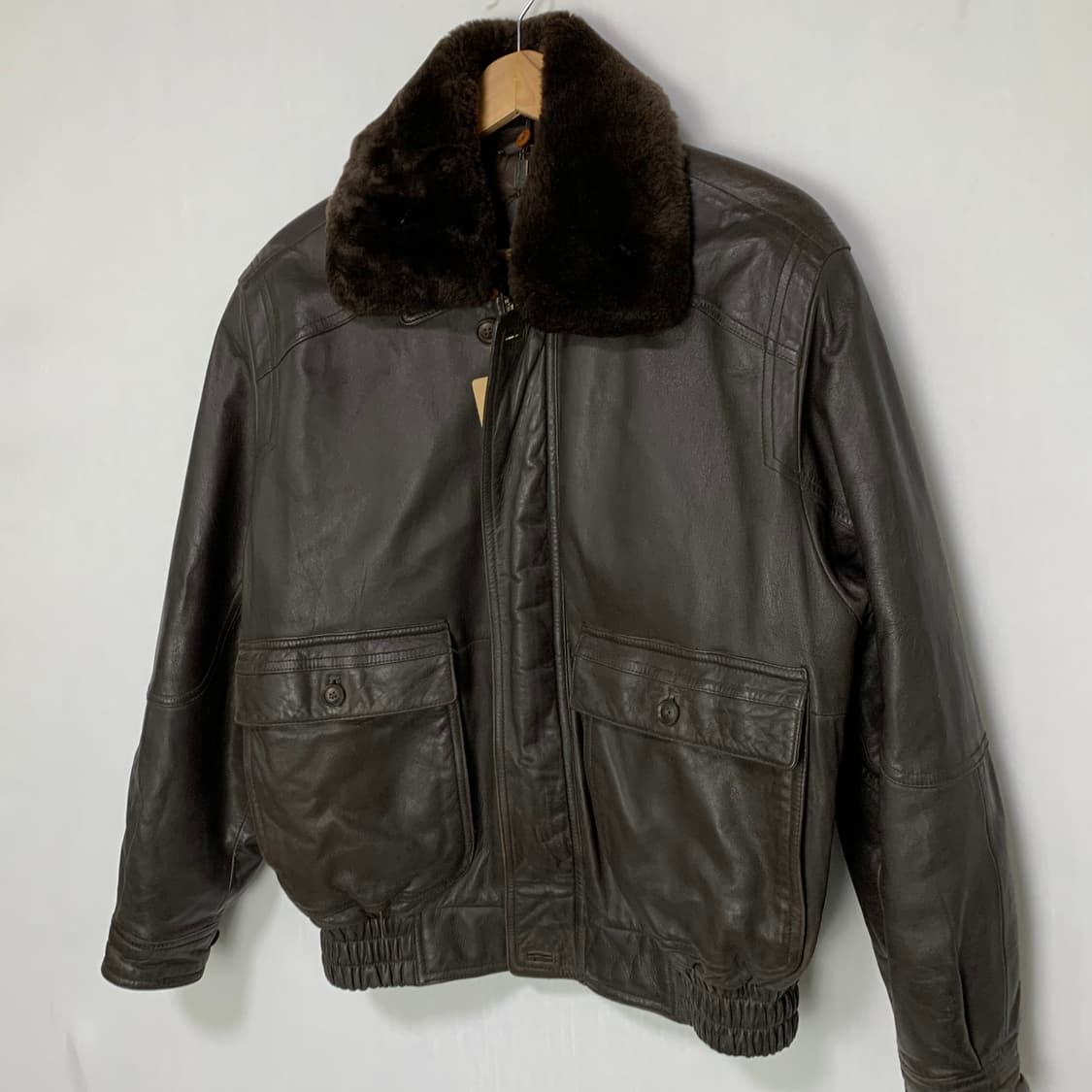 빈티지 쉽스킨 브라운 양가죽 쉐르파 리얼 레더 봄버자켓 무스탕 95사이즈 상품이미지5