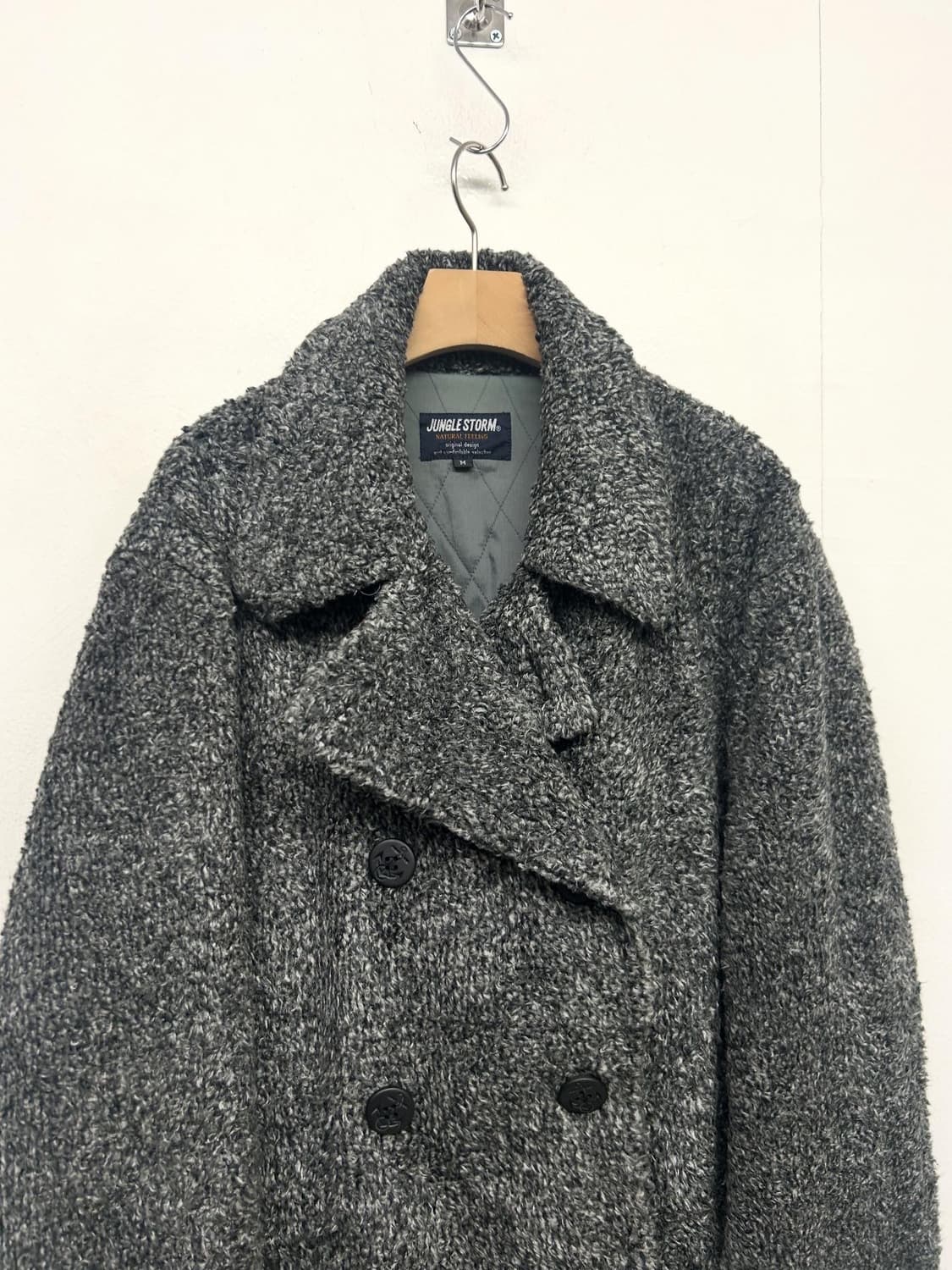 정글스톰 부클 텍스처 오버핏 더블 코트 상품이미지2