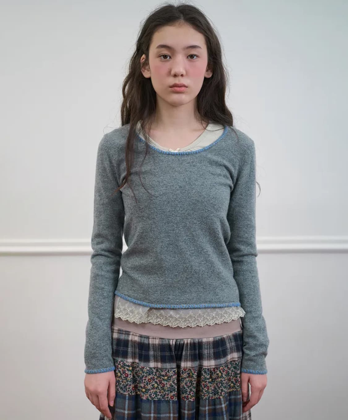 노컨텐츠 스티치 니트 _ 그레이 상품이미지1