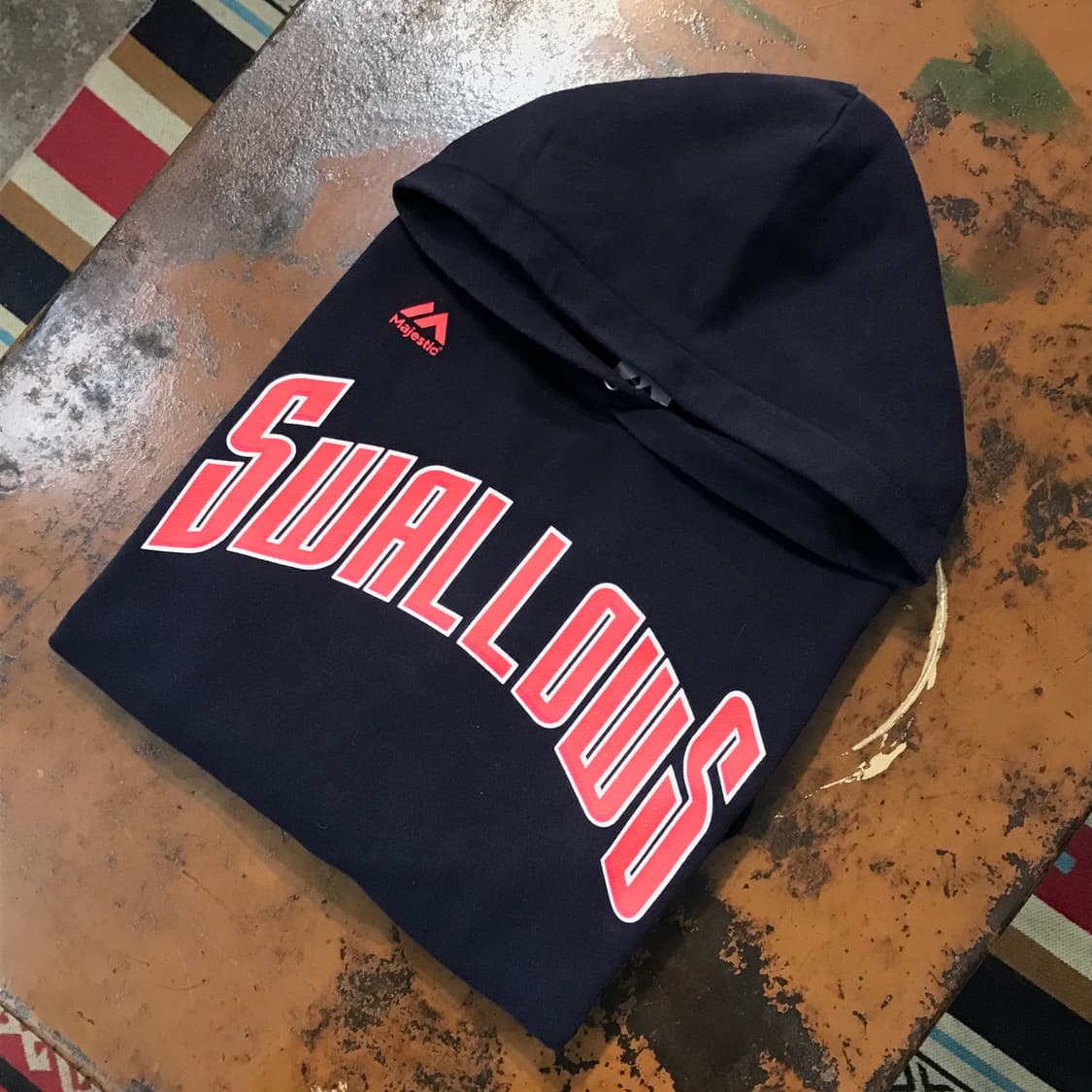 마제스틱 네이비 프린팅 쭈리 후디 남성 102 여성 루즈핏 상품이미지1